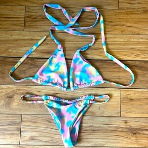 Tie-Dye Triangle Bikini Set - Size M
